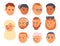 Eemotion vector people faces cartoon emotions avatar illustration. Woman and man emoji face icons and emoji face cute