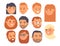 Eemotion vector people faces cartoon emotions avatar illustration. Woman and man emoji face icons and emoji face cute