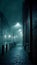 The eerie atmosphere of a fictitious dockland area at night. AI generated illustration