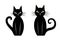 Eerie Black Cats Halloween Stickers on White Background AI Generated