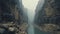 Eerie Canyon Photo With Minimal Retouching: Gray And Aquamarine
