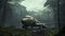 Eerie Cargopunk Portrait: Rusty Plane In Jungle - Kerem Beyit Inspired Art