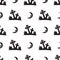 Eerie Cemetery Tomb in Moon Night Vector Graphic Seamless Pattern