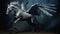 Eerie Diabolical Pegasus: A Mythological Fitness Figure In Dramatic Flight