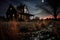 Eerie Farmhouse Under Starlight: Nature\\\'s Reclamation of Time Past