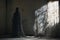 Eerie Ghostly Figure in Tattered Cloak, Symbolizing Danger