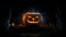 Eerie Glowing Pumpkin in a Haunting Halloween Scene