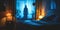 Eerie Halloween Bedroom Window Ghost Silhouette Hauntingly Blurred At Night
