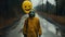 Eerie Halloween Clown Mask: A Rainy Encounter On The Road