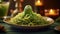 Eerie Halloween pasta dish with green monster theme, jelly worms, and spooky creativity, perfect for festive October celebrations