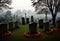Eerie Halloween Vibes: Cemetery as the Spooky Background