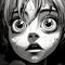 Eerie Manga-style Illustration Of Girl\\\'s Eyes: A Haunting Artwork