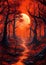 The Eerie Red Forest: A Path to Gloom and Hell