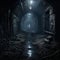 Eerie underground tunnel with cryptic pathways
