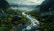 Eerily Realistic 32k Uhd River In The Mountains Fantasy Illustration