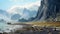 Eerily Realistic 3d Rendering Of Unreal Engine Ocean And Mountain Scene