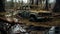 Eerily Realistic Abandoned Jeep In Swamp - Photorealistic Urban Scene