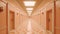Eerily Realistic Art Deco Corridor With Pink Walls And Floor Tiles