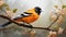 Eerily Realistic Baltimore Oriole Illustration With Peaceful And Calm Feeling