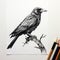 Eerily Realistic Crow Drawing With Colored Pencils