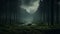 Eerily Realistic Dark Forest With Hemlock In #00bfff Style