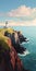 Eerily Realistic Digital Painting Of A Lighthouse Overlooking The Ocean