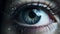 Eerily Realistic Eye In Rain Dark Sky-blue & Light Gray Photography