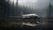 Eerily Realistic Forestpunk: Abandoned Airplane In Soggy Waters