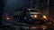 Eerily Realistic Matte Painting: Abandoned Truck In Dark City