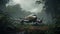 Eerily Realistic Plane In Jungle: Iconic Scoutcore Environmental Portraiture