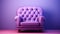 Eerily Realistic Purple Leather Chair On Pink Background