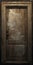 Eerily Realistic Wooden Door With Distressed Edges - Dark Beige Wallpaper