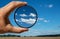 Effect of a polarizing filter shown on the photo of the sky. The picture of the clouds is higher contrast through the filter