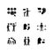 Effective communication black glyph icons set on white space