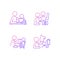 Effective parenting style gradient linear vector icons set