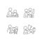 Effective parenting style linear icons set