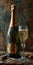 Effervescent elixir: sparkling wine, a bubbly celebration encapsulated in every sip, a golden symphony of effervescence