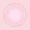Effervescent soap bubbles frame on pink background. Vector illustration.
