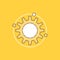 Efficiency, management, processing, productivity, project Flat Line Filled Icon. Beautiful Logo button over yellow background for