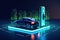 Efficiency Meets Elegance, 3D Render of a Futuristic Electric Car, A Vision of Tomorrow\\\'s Roads