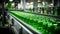 Efficient automated process of filling beverages into glass bottles at a modern plant