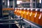 Efficient Beverage Production Processing and Bottling in a Fruit Juice Factory. created with Generative AI