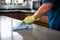 Efficient Kitchen Cleanup with Microfiber Mastery.