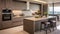 Efficient kitchen design with modern appliances, neat storage, and minimalist style for a cozy home