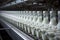 Efficient Milk bottle conveyor. Generate Ai