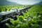 Efficient robotic farming revolutionizes agriculture, dominating watering with ample copyspace