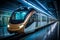 Efficient transportation sleek train displays modern design in subway station