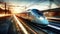 Efficient Travel: High-Speed Train in Full Motion on Rail Tracks