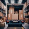 Efficient Warehouse Operations, Loading Modern Truck with Boxes in a Distribution Facility, Generative AI