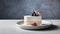 The effortless elegance of sponge cake and whipped cream. Airy and light dessert. Minimalist composition with exquisite